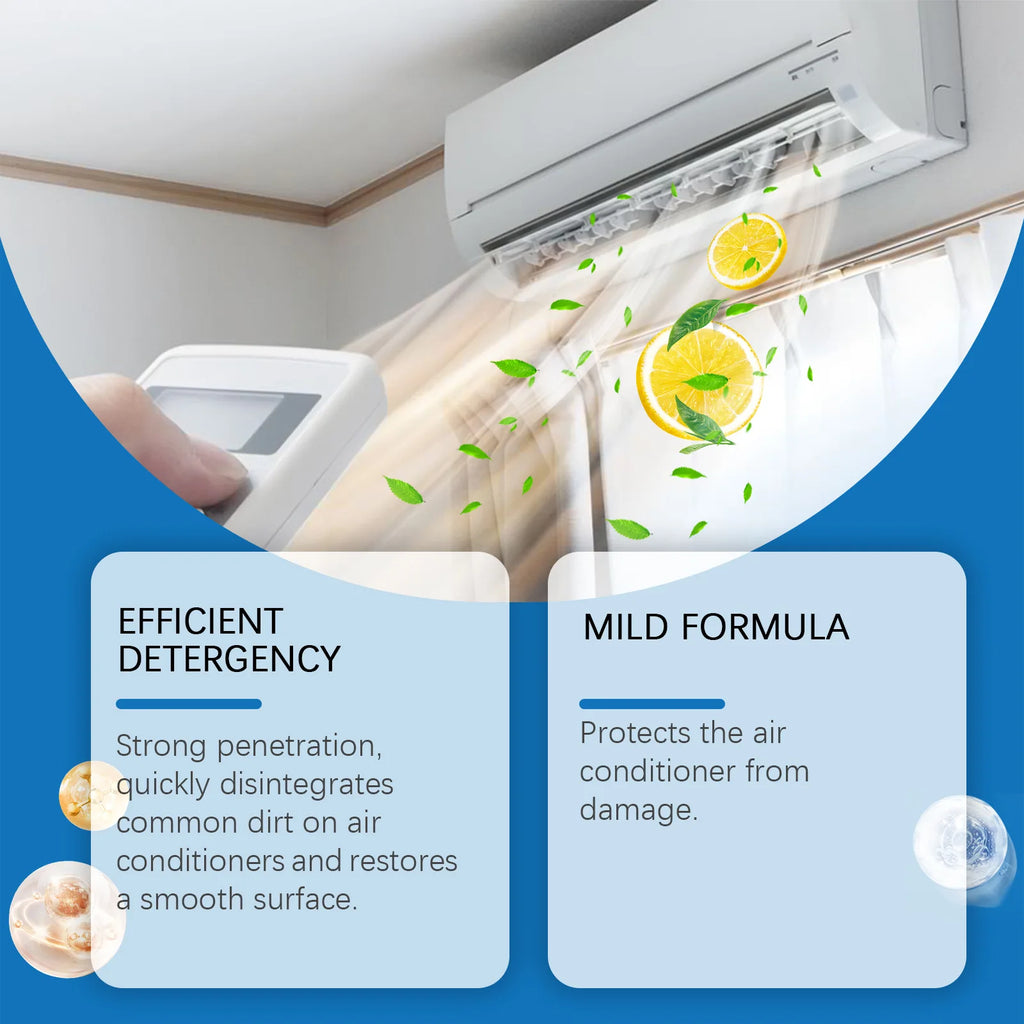 Air Conditioning Cleaning Spray Deodorizer Radiators Fan Cleaner Coil Dirt Clean Wash Foam Multipurpose Air Conditioner Cleaner Qme