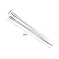 Stainless Steel Barbecue Tongs Kitchen Food Clip BBQ Grill Meat Qme 24cm