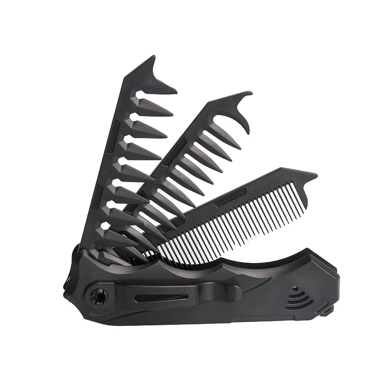 Professional 1 Pocket Folding Combs Wide Tooth Oil Head Comb Beard Qme B