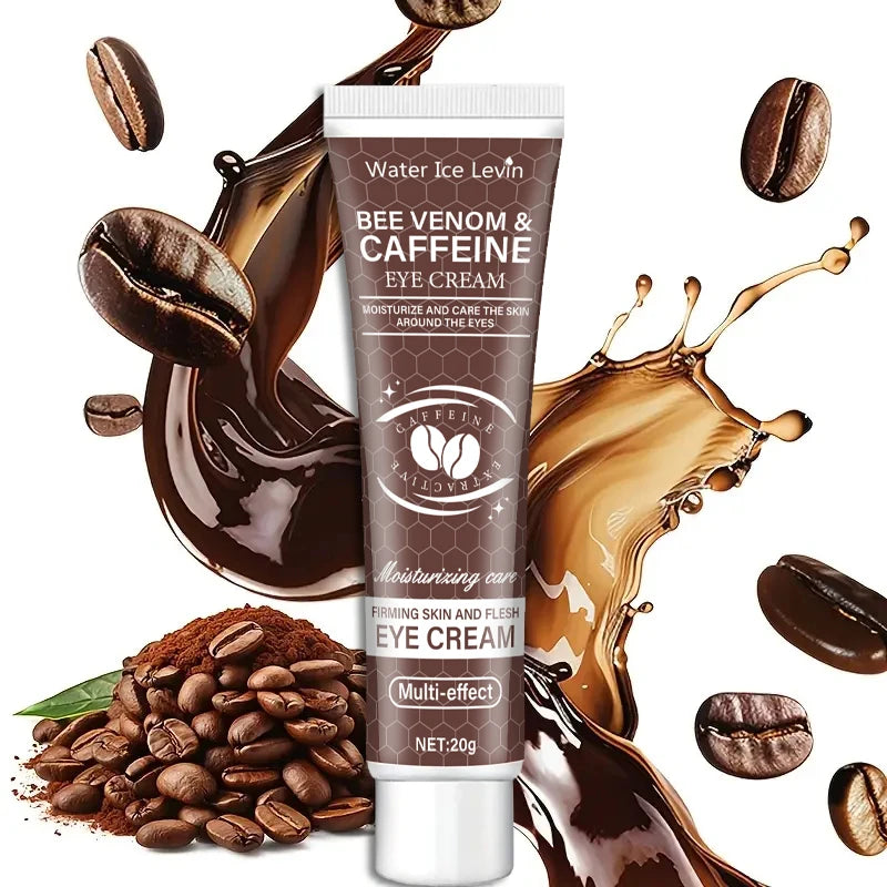Natural Caffeine Intensive Moisturizing and Firming Eye Cream 20g, for Puffiness and Dark Circles Use It to Lift the Eye Area, Reduce Wrinkles and Signs of Aging, and Achieve a Light Beige, Relaxed Look. Qme