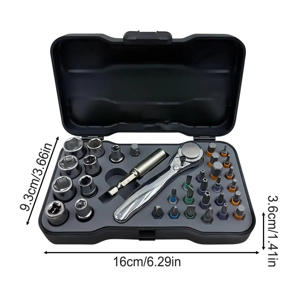 Magnetic Ratchet Screwdriver Set 34-In-1 Portable Multi-Bit Universal Switchable Repair Tool Kit For Electronics DIY Projects Qme China Mainland Other