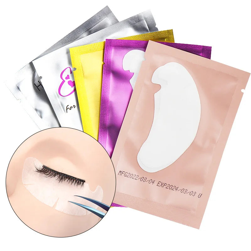 50 Pairs Patches Building Hydrogel Eyepads Eyelash Extension Paper Qme