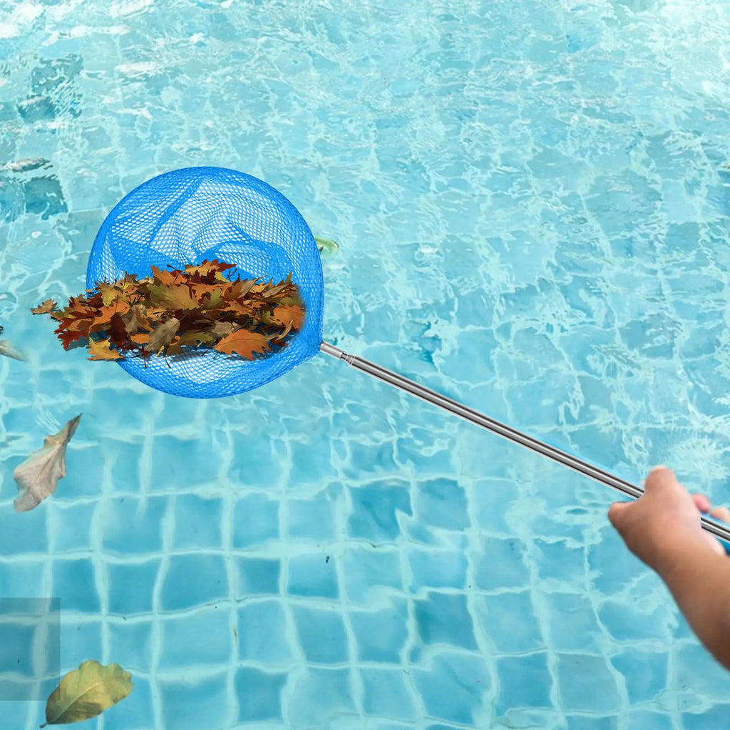 Kids Fishing Net Stainless Steel Telescopic Anti Slip Small Catcher Frog Catching Net for Beach Aquarium Pool Outdoor Games Qme