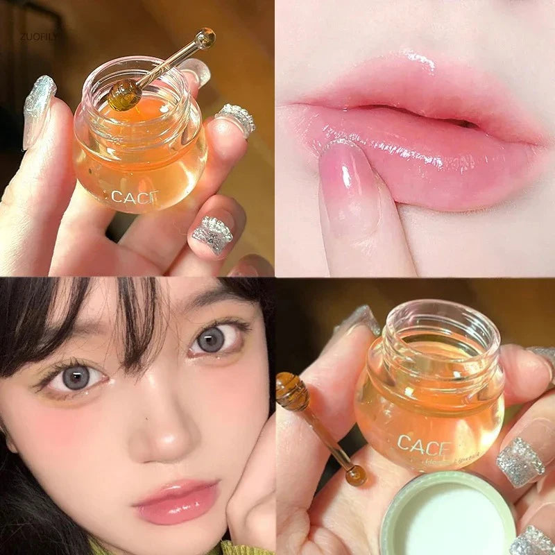 1PC Natural Honey Cherry Blossoms Lip Balm Waterproof Long-lasting Moisturizing Lipstick Anti-drying Hydration Lip Care Cosmetic Qme