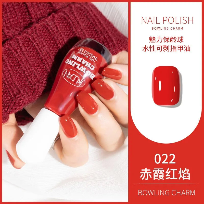 40 Colors New Nail Polish for Summer Water-based Quick Drying Tearable Nail Art Semipermanent Monochrome No Baking Lamp Varnish Qme 022