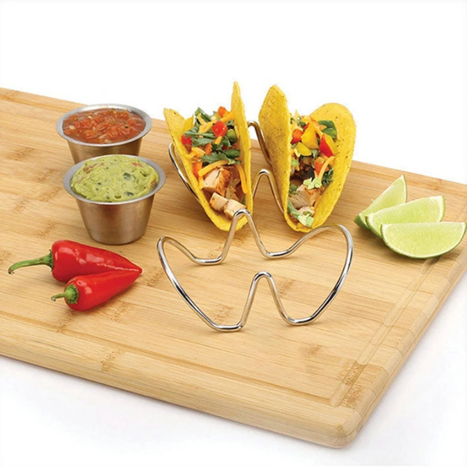 Taco Holder U Shaped Taco Rack Stainless Steel Taco Shell Stand Up Holder for Baking Party Gathering Taco Shell Stand Up Holder Qme