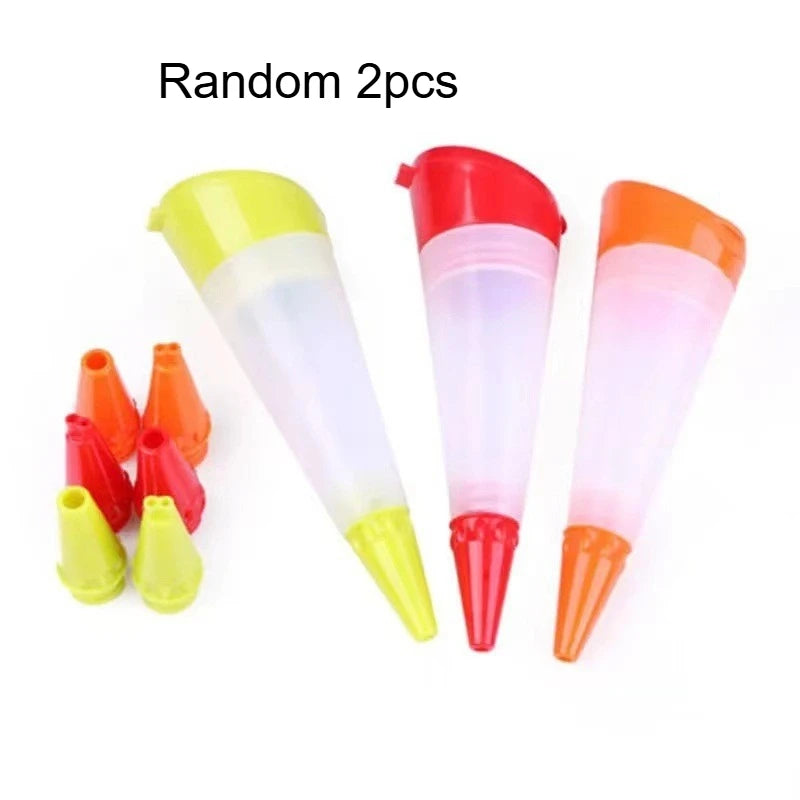 Cake Decoration Pen, Silicone Food Writing Detachable DIY Cake Sugar Coating Pen Chocolate Cake Qme Random Color 2pcs