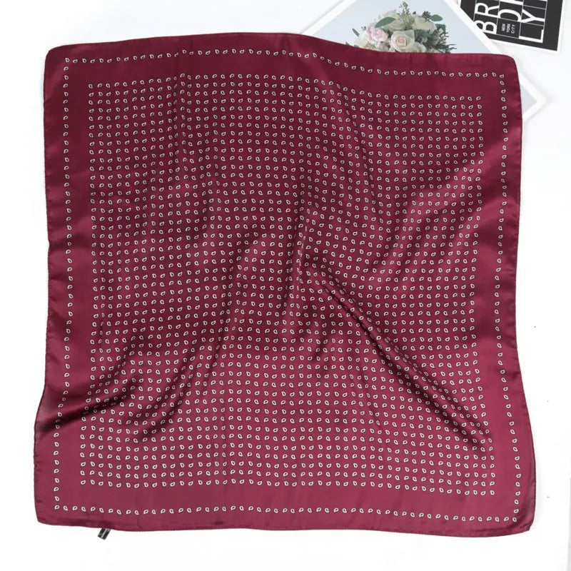 Women Square Scarf Luxury Floral Leopard Print Shawl Hijab Ladies Qme 99011252 70-70cm