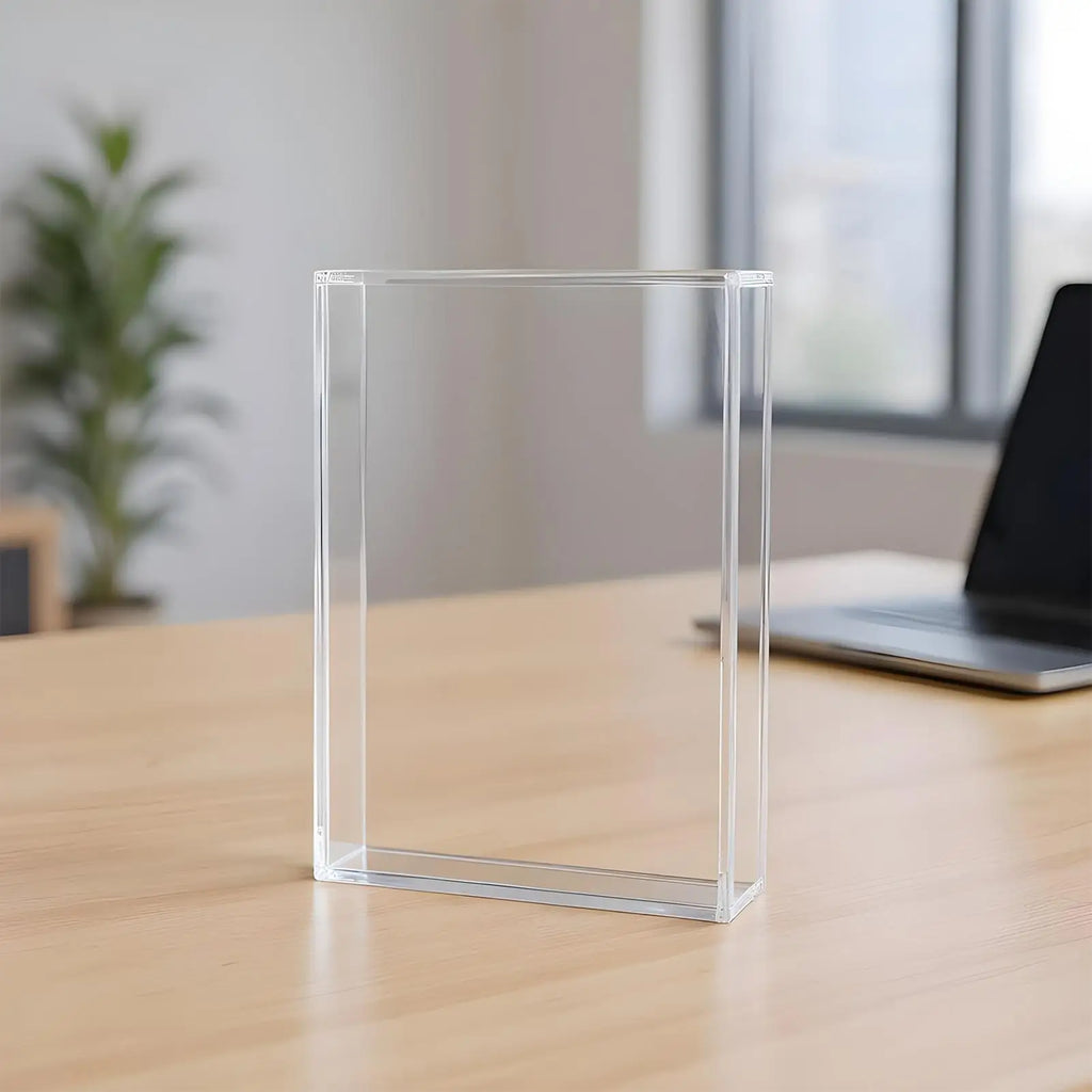 Clear Memory Box Display Case Flowers Tabletop Pictures Holder Qme