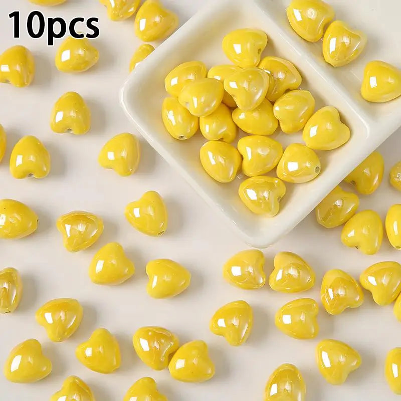 10Pcs Ceramic Loose Beads, DIY Jewelry Making Supplies for Necklaces & Earrings, Ceramic Pendants for Crafting Accessories Qme A5