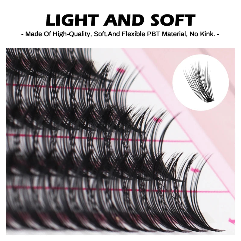 NATUHANA DIY Lash Extension 240 Clusters Individual Lashes 10P 20P Qme