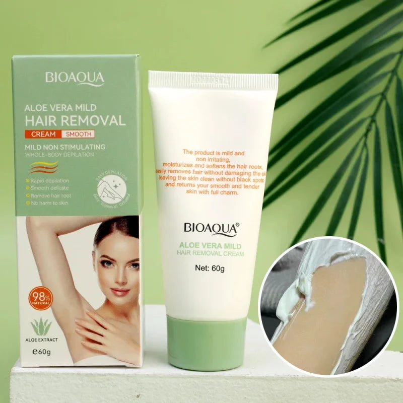 Aloe Vera Hair Removal Cream Gentle Painless Depilation For Armpit Leg Arms Body Mild Non Irritating Hair Remover Men Women 60g Qme