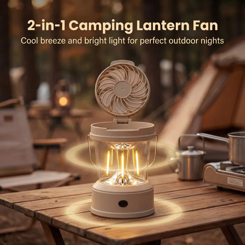 Arrival Camping Lantern Fan Combo Rechargeable Outdoor Tent Light Qme