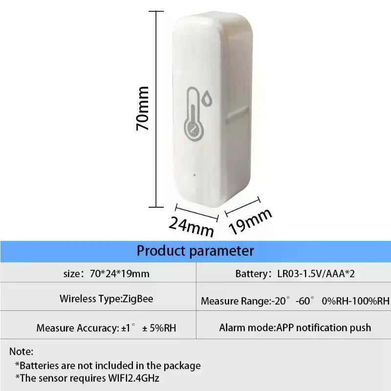 Smart Temp Humidity Sensor App Control Compatible For Home Office Greenhouse Use Qme