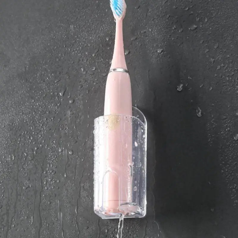 1Pc Electric Toothbrush Holder Toothbrush Hanging Rack Wall-mounted Toothbrush Storage Base Tooth Care Storage Stand Qme one size Transparent