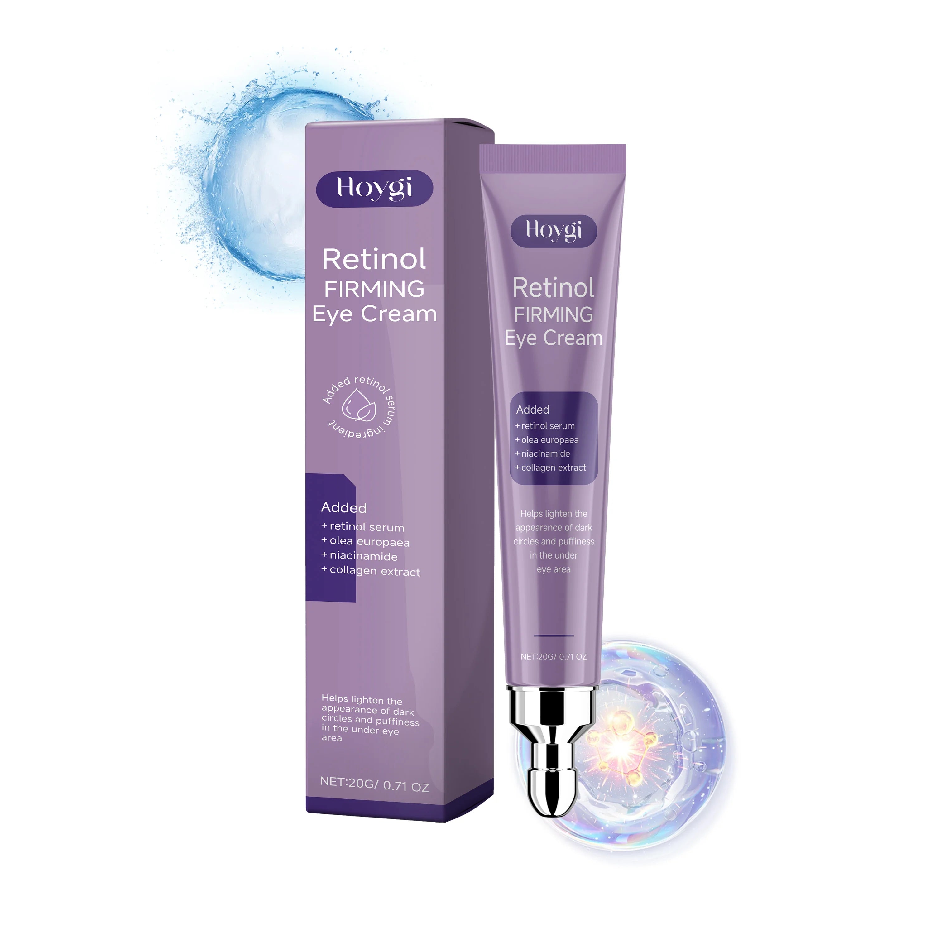 Retinol Firming Eye Cream Lighten Fine Lines Anti Puffiness Fat Particles Removes Dark Circles Brightens Moisturizing Eye Care Qme 20g Boxed