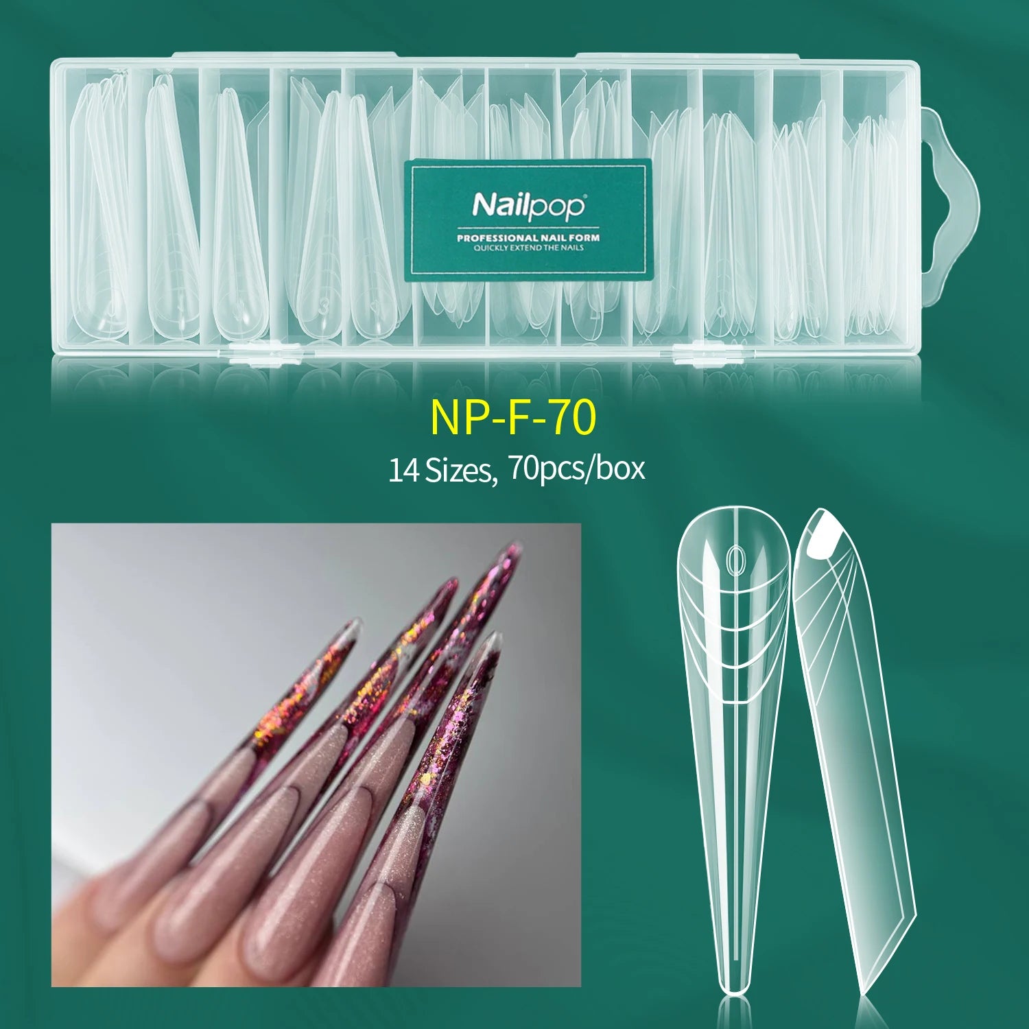 Nailpop Dual Form Molds Multiple Shapes Available Full Coverage Qme NP-F-70