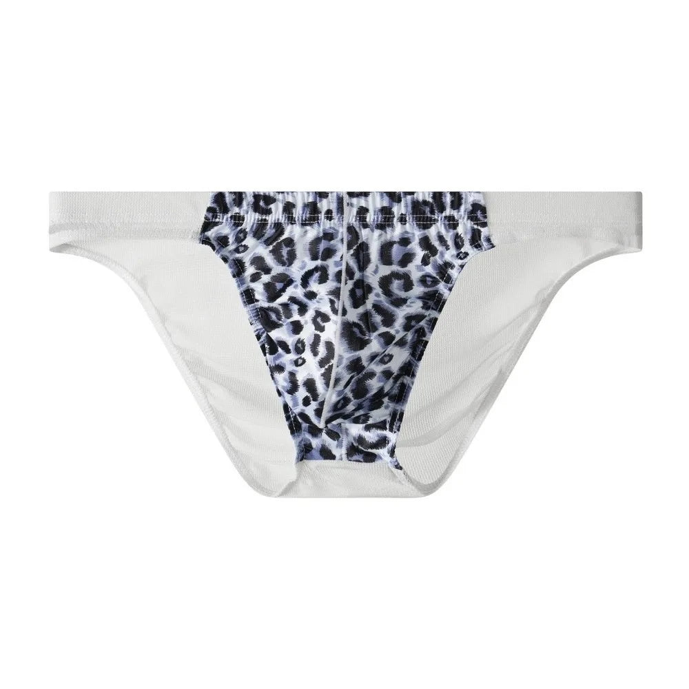 Comfortable Lingerie Leopard Triangle Panties Low Waist Breathable Qme White 1XL 1pc