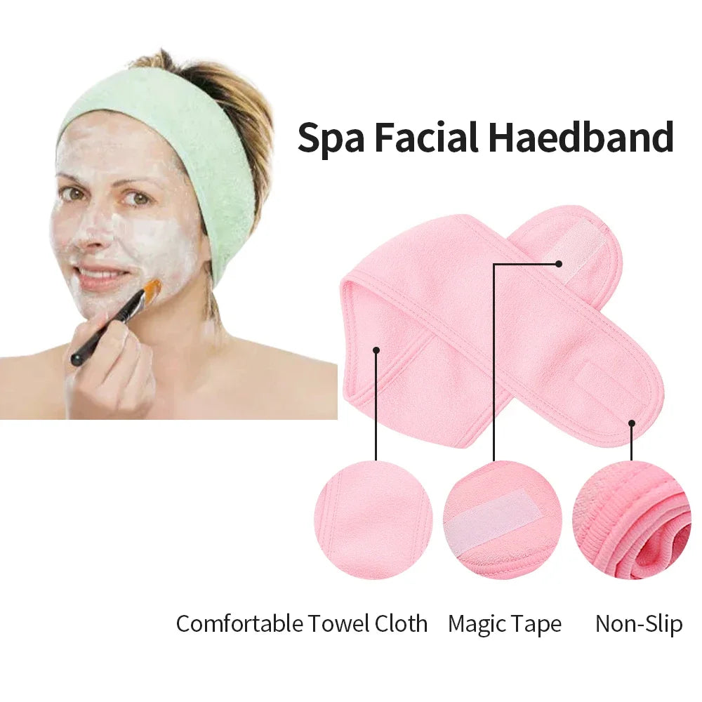 Eyelash Extension Headband Makeup Eyelash Extension Supplies Lashes Accessories Face Washing Bath SPA Facial Adjustable Headband Qme