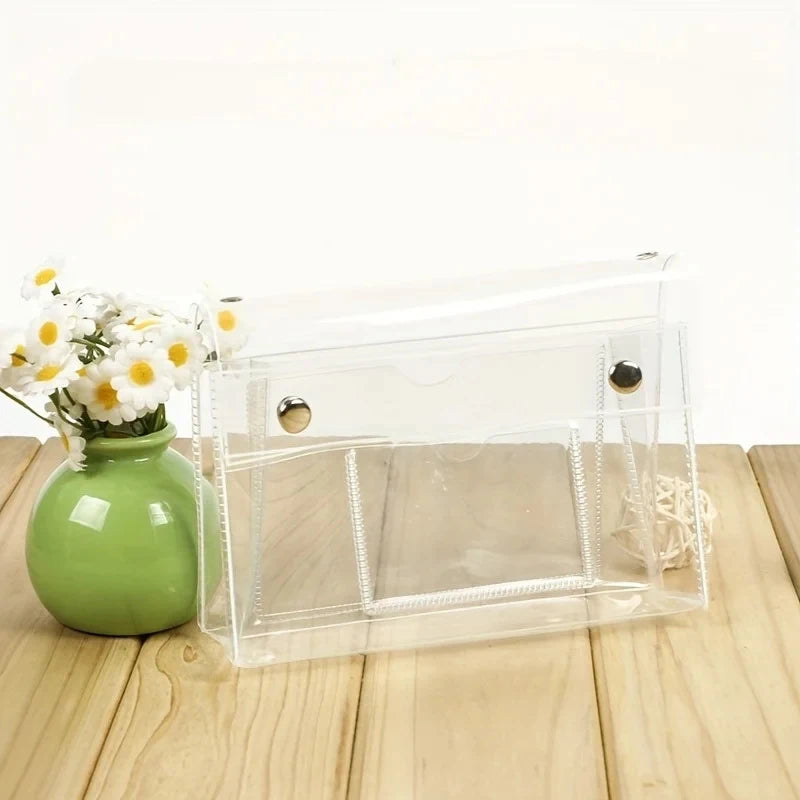 Pencil Case Students 4-Layer PVC Transparent Makeup Bag Travel Qme