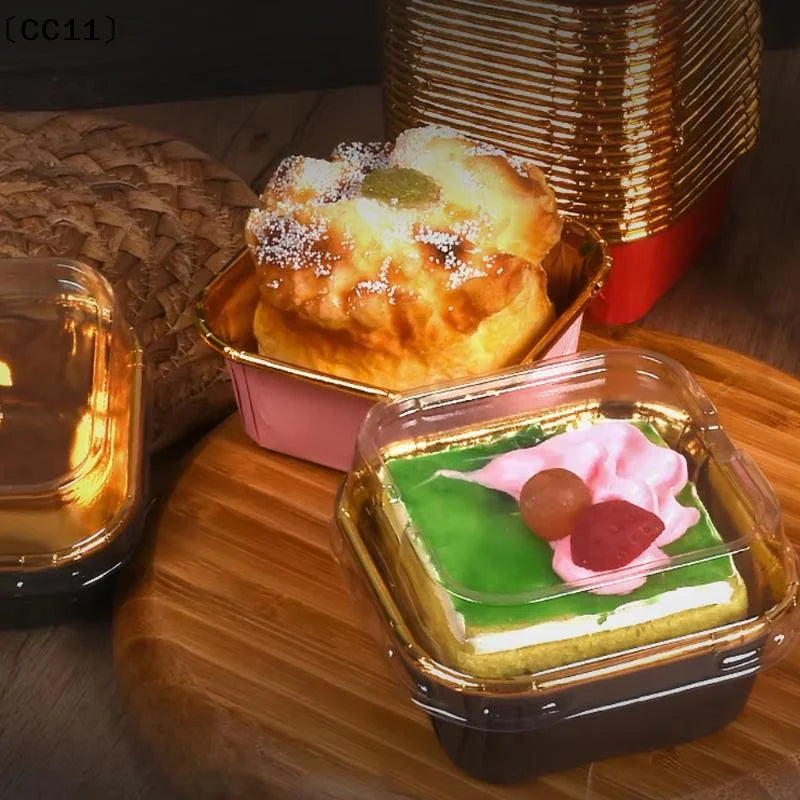 10 20 Food Grade Square Dessert Boxes Clear Lids Perfect Mousse Cake Qme