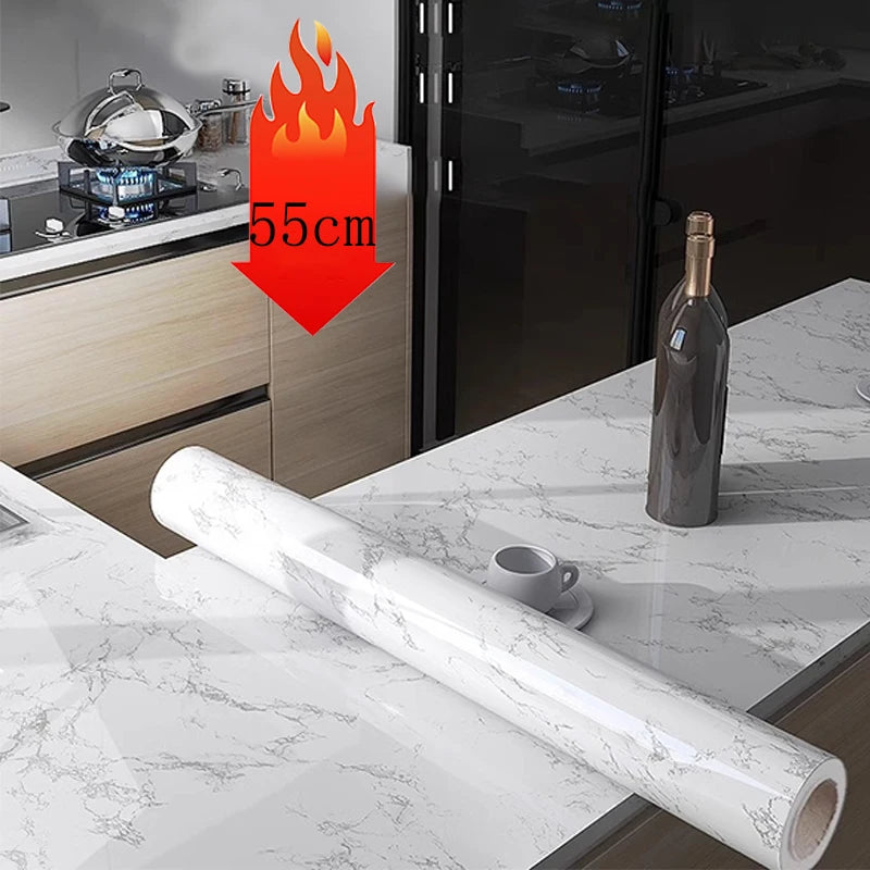 DIY 55cm Marble Self-adhesive Wallpaper Bathroom Kitchen Dining Room Cabinet Countertop Wall Sticker Waterproof And Mildew Proof Qme