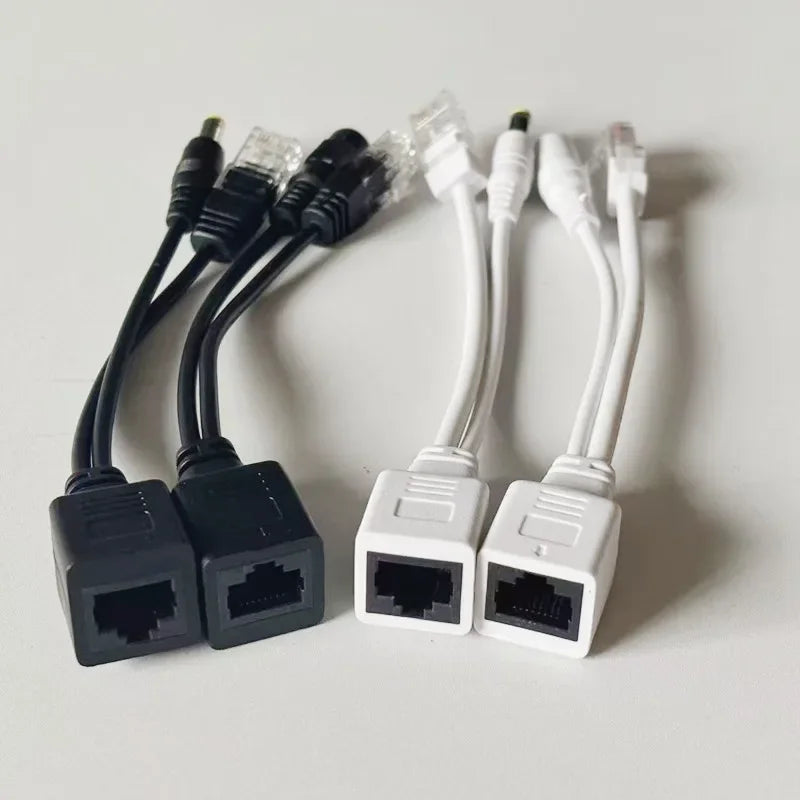 Passive POE Adapter Cable Power Over Ethernet POE Splitter RJ45 Injector 12-48V For Security IP Camera System Qme