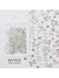 Mixed Nail Art Charms Accessories Decoration Supplies Women Girls Qme white