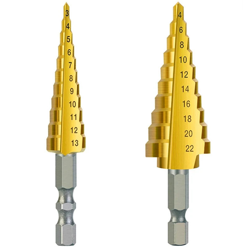 Three-piece Straight Groove Titanium-plated Hexagonal Shank Step Qme