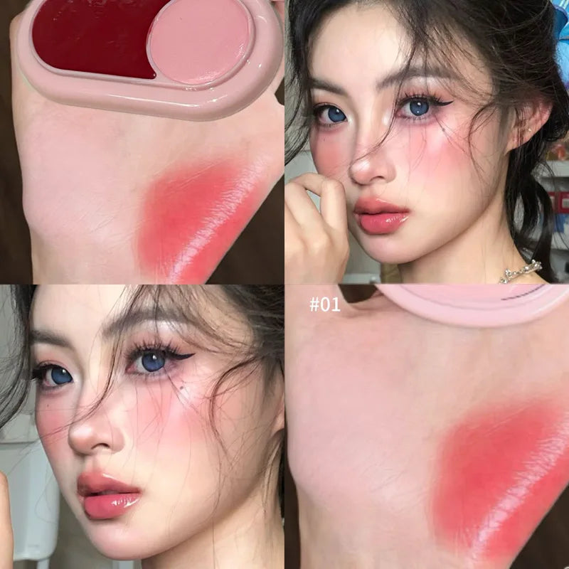 Dual-color Blush Cream Moisturizing Matte Finishwith Expanding Qme HR782-1