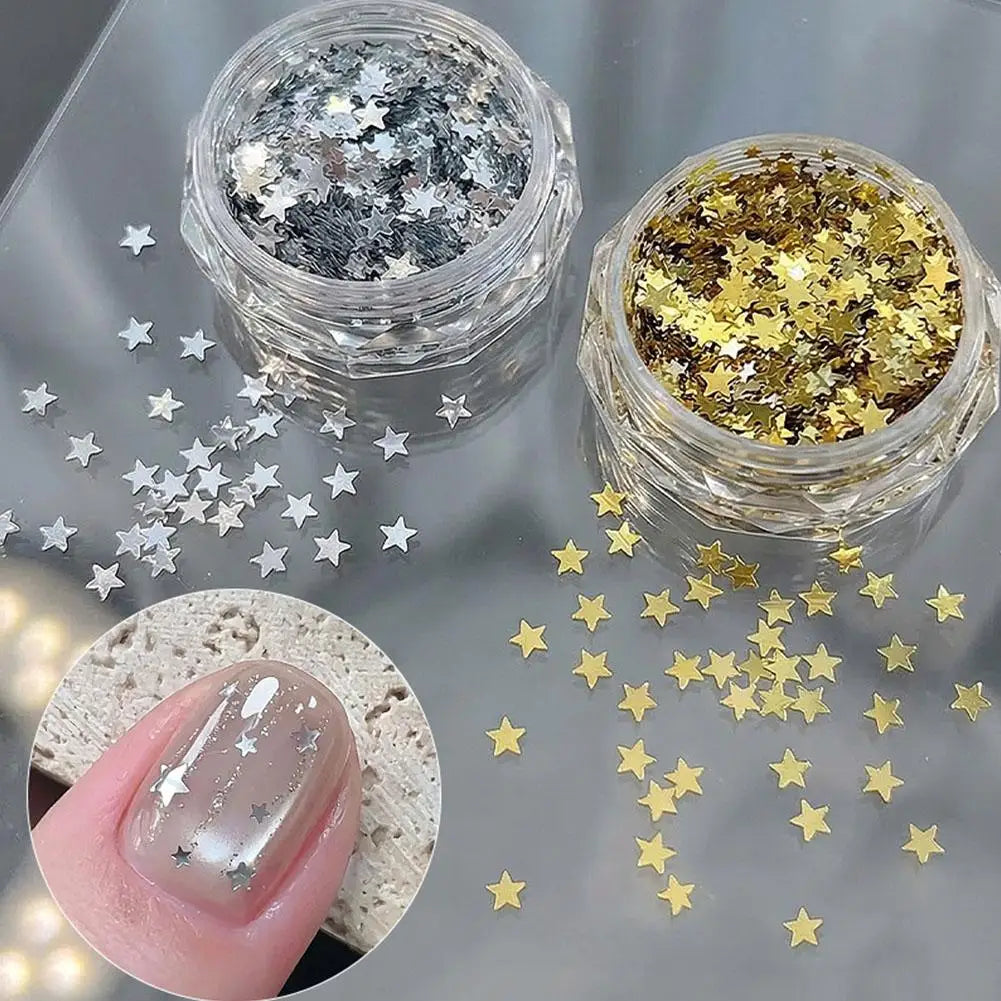 Silver Glitter Nails Design Shiny Nail Flakes Sparkling Sequins Qme