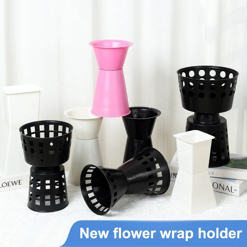 1Pcs Fixed Liner For Flower Arrangement Fixing Stand Packing Base Material Artificial Flowers Bouquet Plastic Bottom Fresh Qme