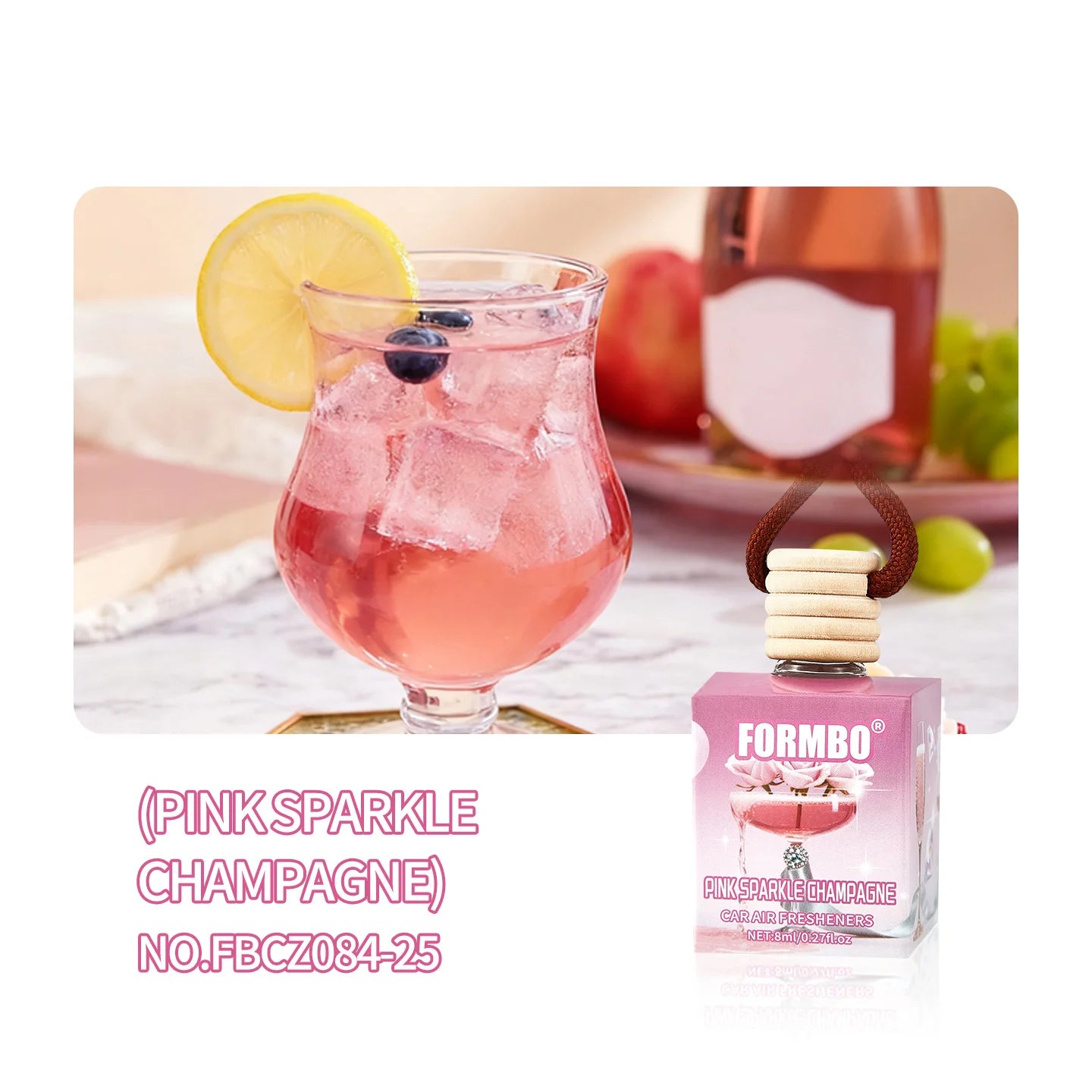 Car Perfume Fresh Flower Fragrance Lasting Charming Used Interior Qme 084 PINK
