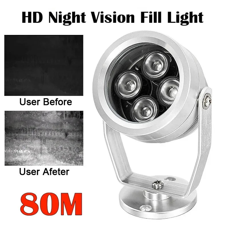 1PCS Security Infrared Fill Light 850nm LED Camera Auxiliary Light Surveillance Target Fill Light Qme