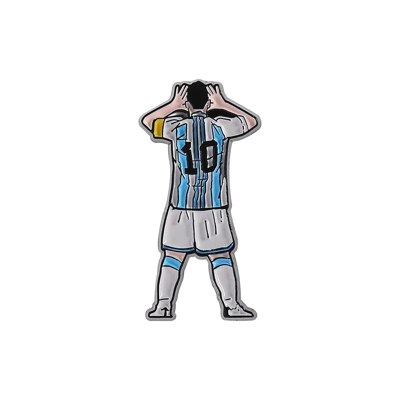 Football Star Surrounding Enamel Pins Letters Cr7 Football Club Messi 10 As Lapel Metal Badge Brooch Jewelry Gift In Wholesale Qme style 3