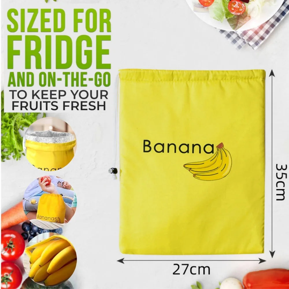 5/3/2/1Pcs Banana Preservation Bag Insulated aluminum film Fruit Vegetable Fresh-keep Pocket Drawstring Food Preservation Bag Qme