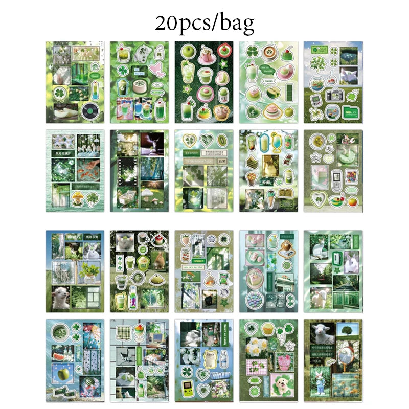 Healing Life PET Sticker Book, Stress-Relief Creative Material, Must-Have for Students & Stationery Lovers Qme D