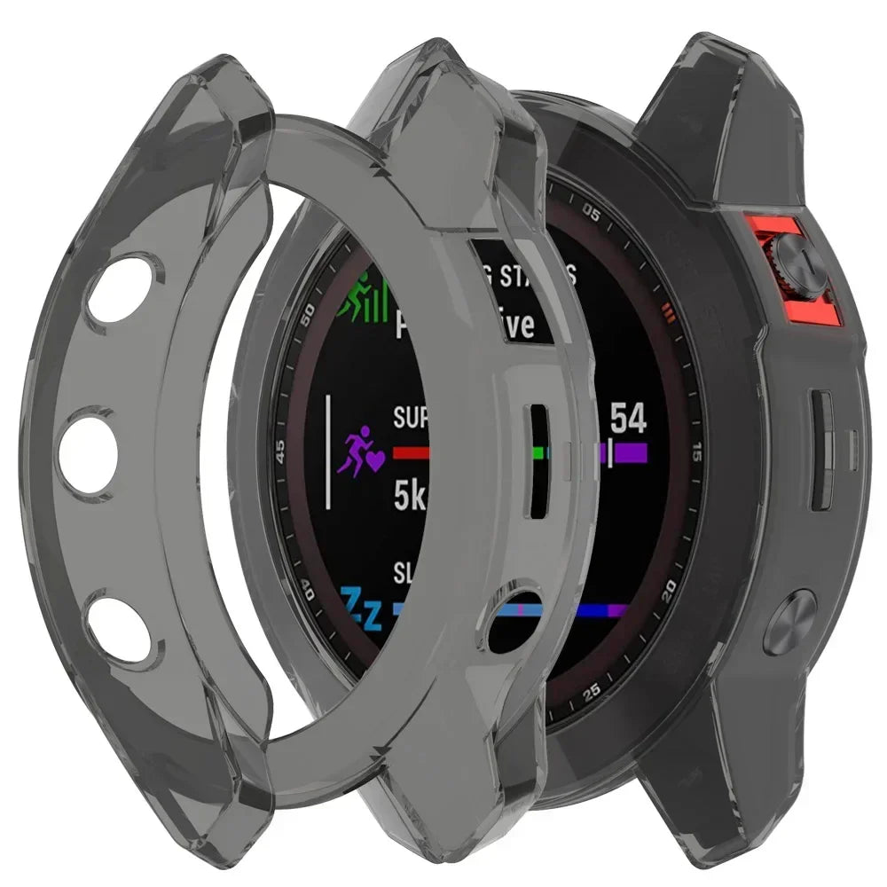 Soft TPU Protector Case for Garmin Fenix 7 7S 7X Pro 6 6S 6X Pro 5 5S 5X Plus Transparent Protective Case for Garmin watch Slim Qme