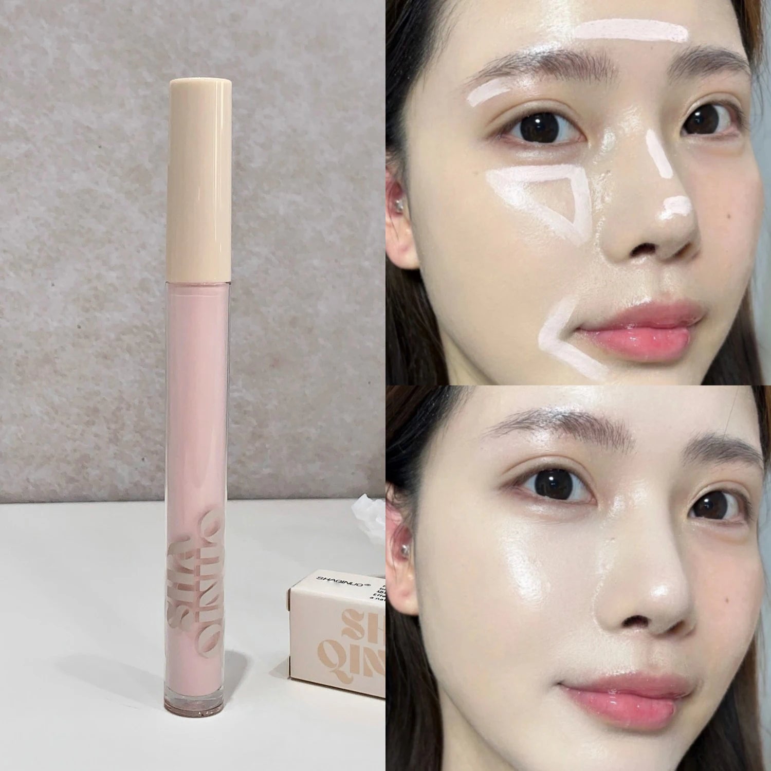 SHAQINUO Liquid Contouring Highlighter Powerful Concealer Whitening Qme S9091-01