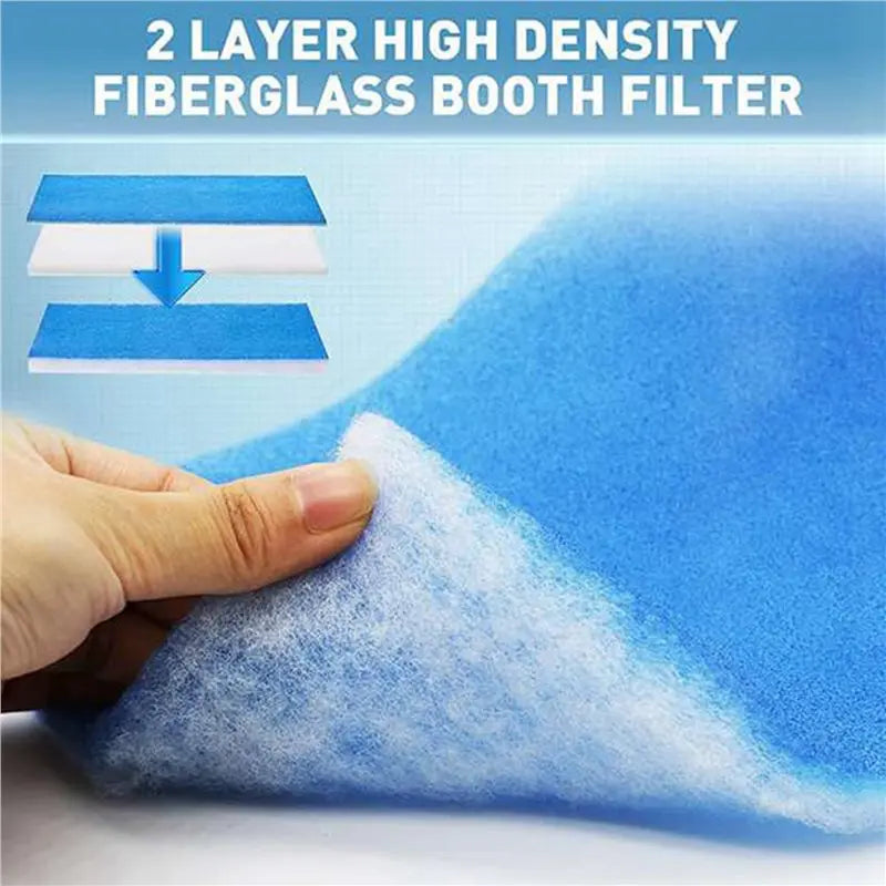 A02F-12Pcs Airbrush Hobby Airbrush Spray Booth Filter Polyester Booth Replace Filter Fit For Master Qme
