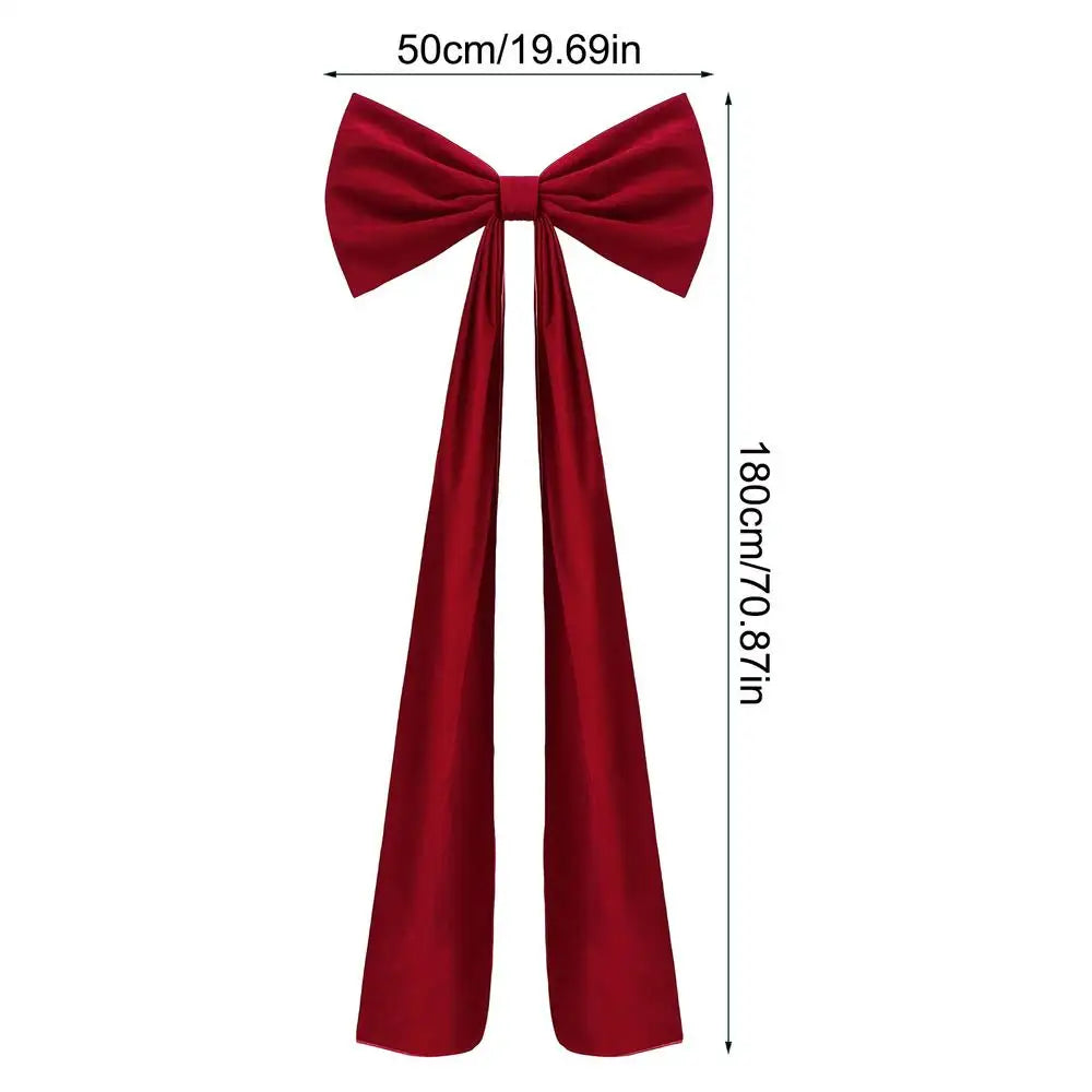 Christmas Tree Bows Large Home Decor Christmas Bow Tree Topper Ornaments For Indoor Outdoor Mantel Fireplace Front Door Wreath Qme Red China Mainland 1pc