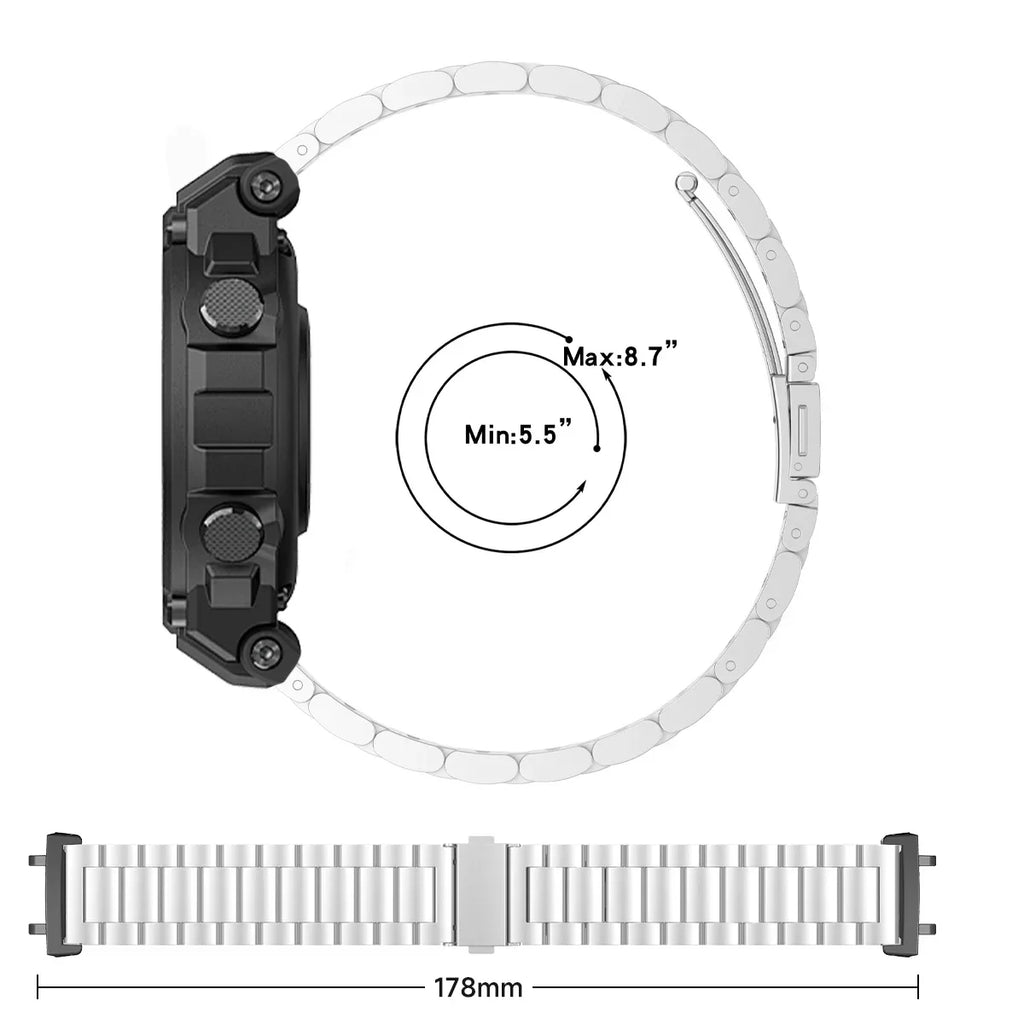 Stainless Steel Band for Amazfit T-rex 2 3 Ultra Watch Strap Metal for Amazfit Trex Pro T Rex Tyrannosaurus Smartwatch Bracelet Qme
