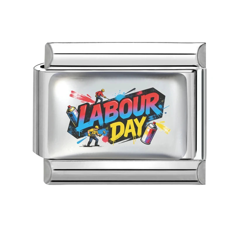 DIY Labour Day Series Italian Charm Bracelet Hammer Axe Pattern Bead Fit 9mm Stainless Steel Italian Charm Bracelet Jewelry Gift Qme Style 37