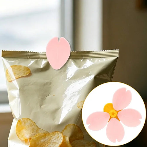 1/2/4pcs Sakura Magnetic Refrigerator Magnet Sealing Clip Petal Sealing Clip Household Snacks Fixed Clip Kitchen Accessories Qme