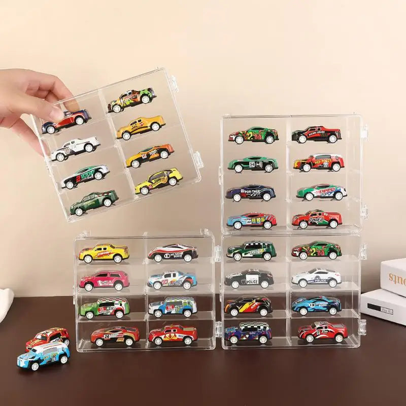 Compact Car Model Storage Display Box Dust-proof Stand Transparent Qme