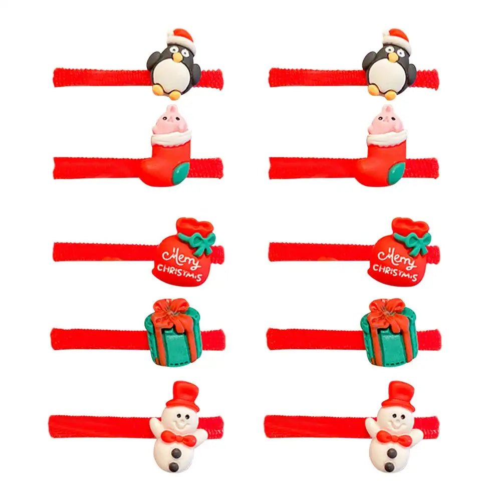 Christmas Hair Ties Cartoon Headwear Lovely Kids Elastic Bands Santa Qme C China Mainland