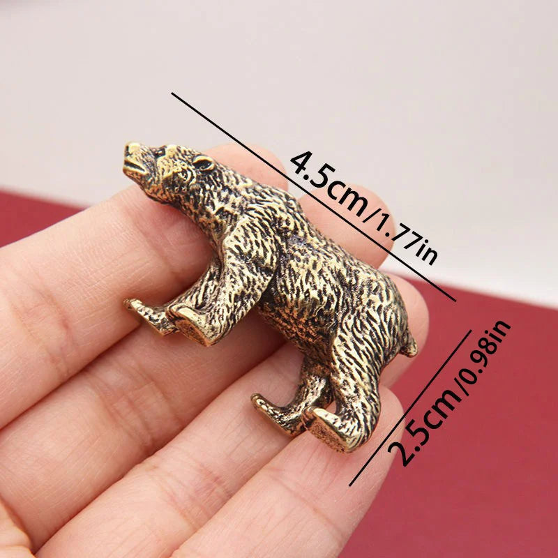 Brass Cute Small Bear Statue Office Desk Ornaments Decorations Crafts Collections Animal Figurines Miniatures Children Toy Gifts Qme 1pc