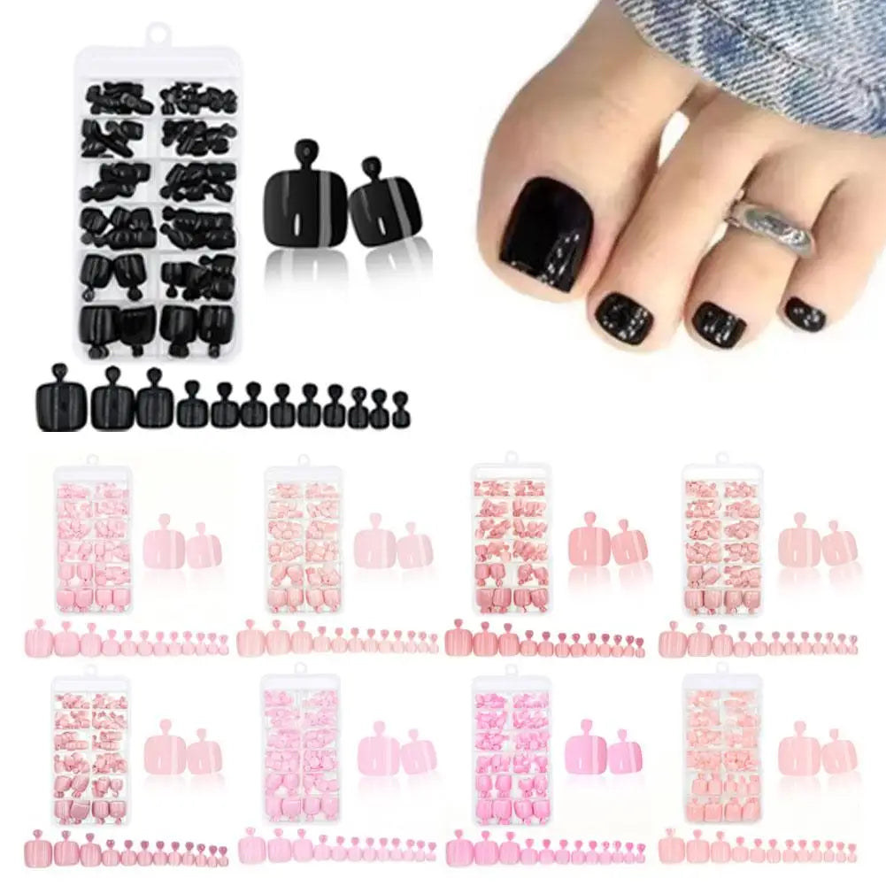 Solid Colored Toe Armor Toenails Feet Artificial Nails Nails Cover Toe Solid Fake False Color False Patch Toenails Full Nai M5T0 Qme