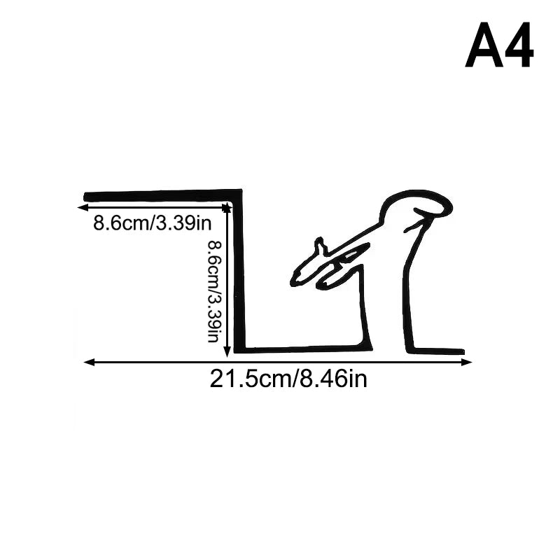 Cartoon Character Power Switch Decal Line Drawing Design Wall Decor Qme A4