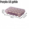 1pc Portable 6/15/24 Grid Egg Storage Box with Lid Durable Plastic Egg Storage Box Anti-collision Space-saving Egg Tray Qme Purple 15 grids